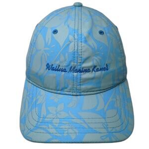 Tropical Trends Blue Baseball Cap OS Strapback Wailua Marina Kauai Floral Hat